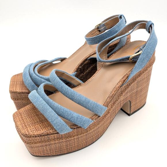 Sam Edelman Tibby Platform Open Toe Block Heeled Sandals Women's Size US11 EU42 - Picture 1 of 11